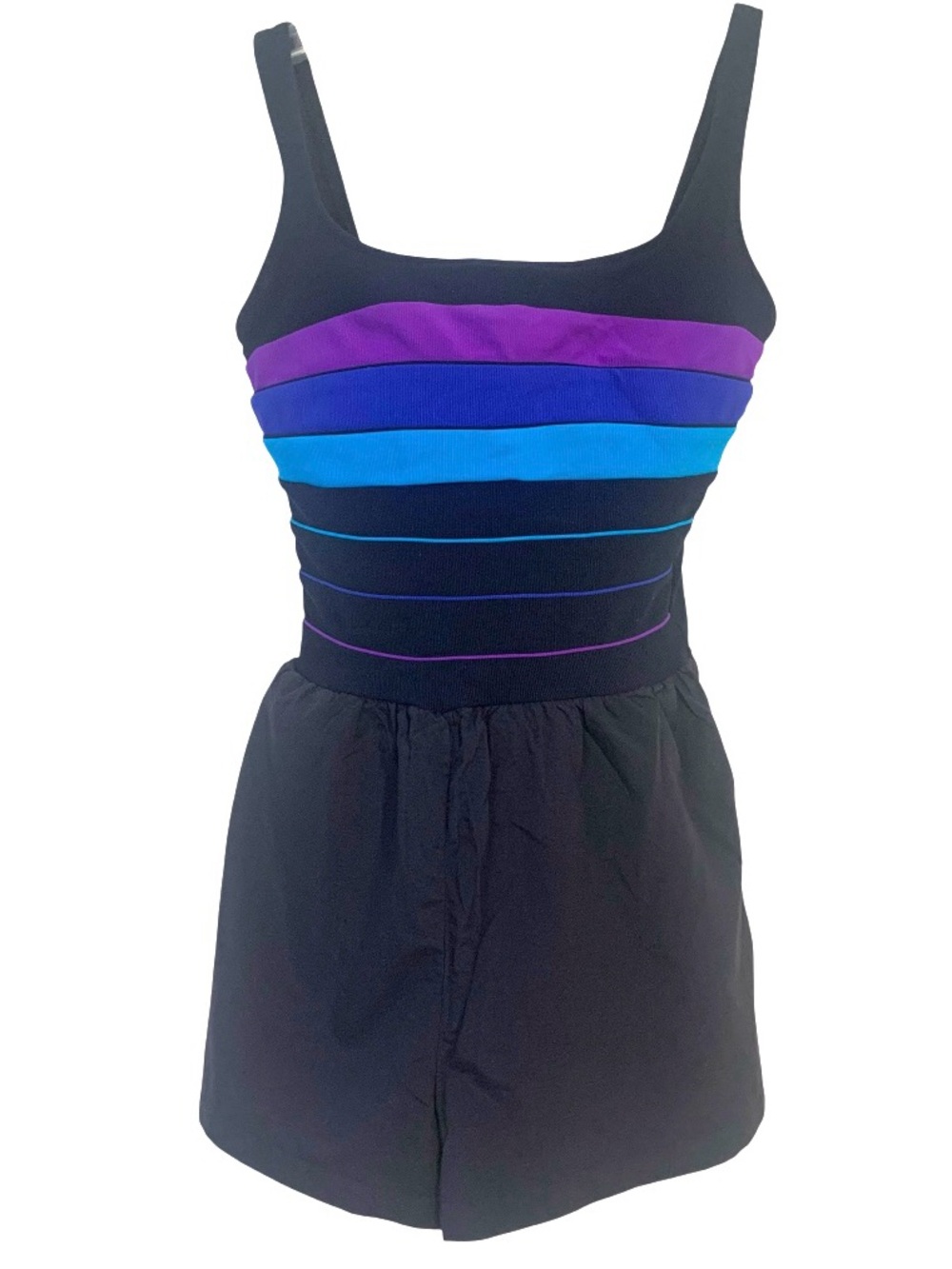 Vintage Gabar One Piece Modest Swimsuit with Attached Shorts Womens Size 10